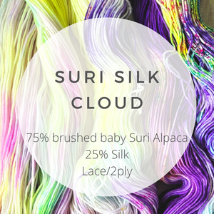 Suri Silk Cloud - 75% brushed baby Suri Alpaca 25% silk