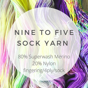 Nine to Five sock yarn - 80% Merino 20% Nylon