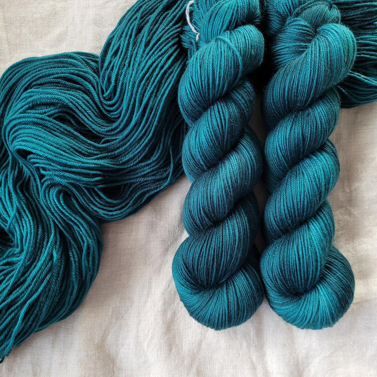 True Teal 9 to 5 sock Skip Rope Yarn Co