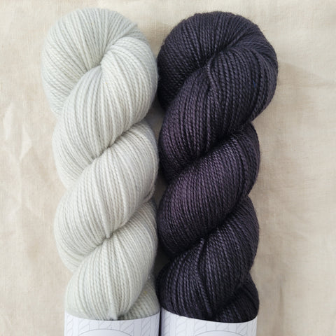 So Twisted 4ply Duo - Silver Lining and Slinky Malinki