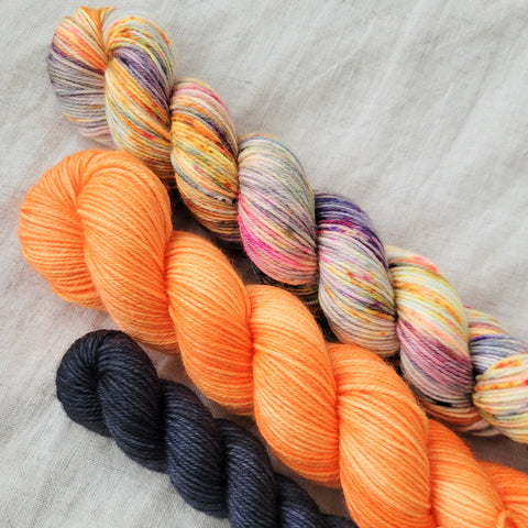 Nine to Five Sock Yarn Colourwork Set - Rhymes with Orange